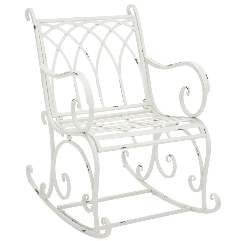Astoria Grand Medrano Rocking Chair, Antique White