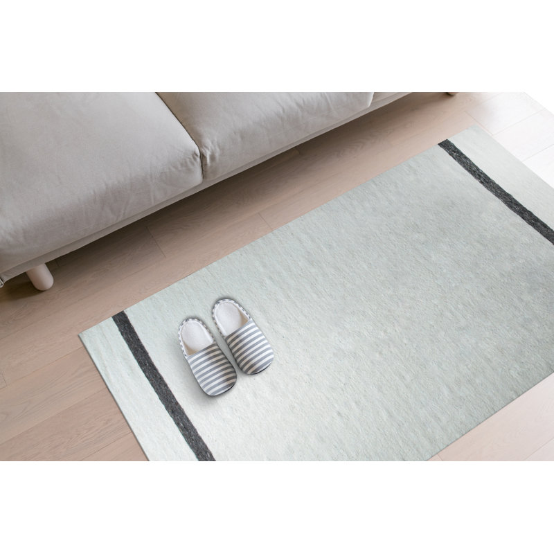 Tapis ivoire en laine tissé à plat à la main Krissie, Rectangle 6 pi x 9 pi