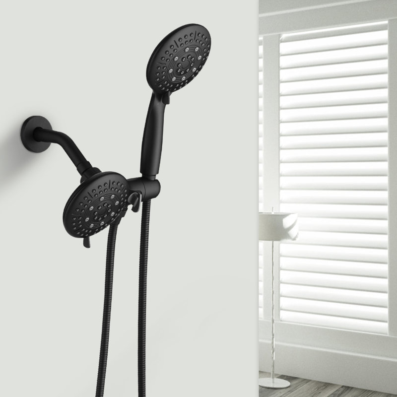 Rain Dual Shower Head 1.8 GPM GPM, Matte Black 