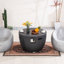Ensemble de foyer d'extérieur avec 2 chaises longues effet bois et table polyvalente - Collection Modern Rustic Patio