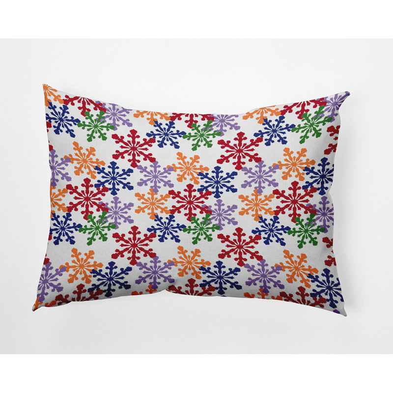 Coussin décoratif géométrique intérieur / extérieur en polyester, 14 po x 20 po, Rectangulaire