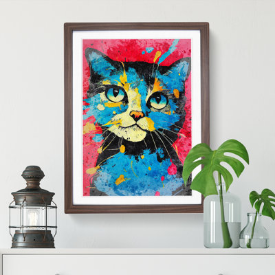 Paint Splat Cat No.5 - Framed Print