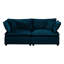 Chaise rembourrée 2 pièces, tissu chenille bleu, structure en bois massif, sièges et chaise de salon relaxants, idéal pour la chambre à coucher