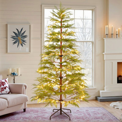 Arbre de Noël artificiel complet de 6 pieds avec lumières à DEL et base en métal, 612 pointes pour un décor des Fêtes réaliste