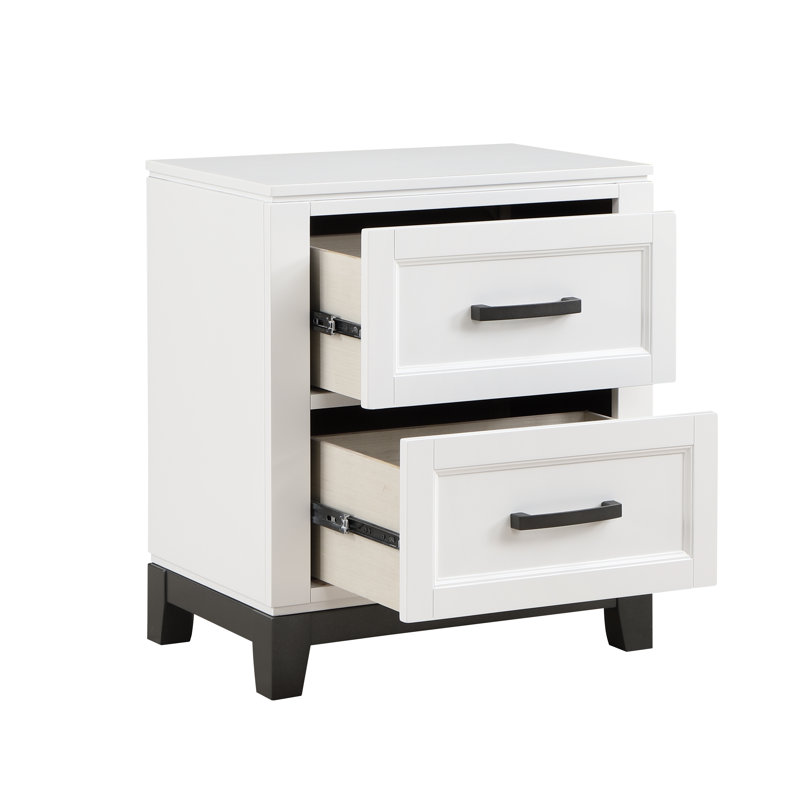 Garretson 2 Drawer Nightstand, White