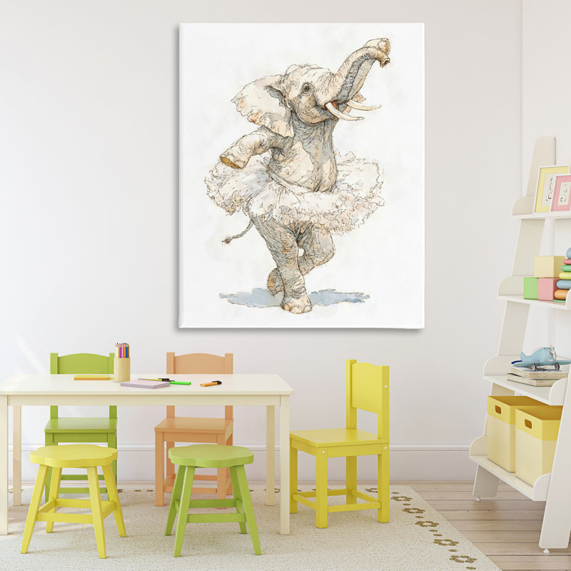 Toile éléphant ballet tutu, design par Ziwei Li, H 48 po x l 36 po
