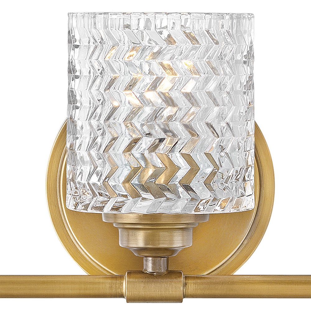 Adley 3 Light Frosted Dimmable Vanity Light, Heritage Brass