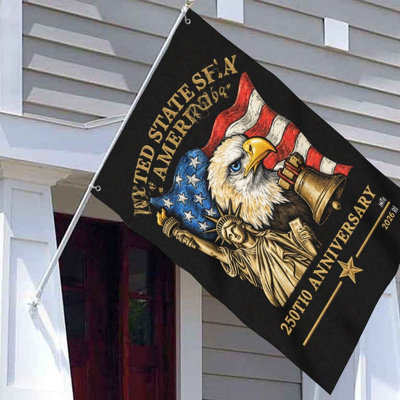 Drapeau des États-Unis 250th Anniversary, pour l'intérieur et l'extérieur, 35 L x 24 l