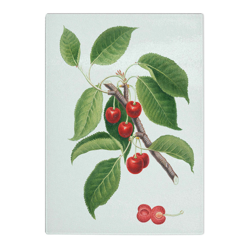 Tempered Glass Sour Cherry Tree by Giorgio Gallesio Chopping Board, 28.5 cm x 39 cm