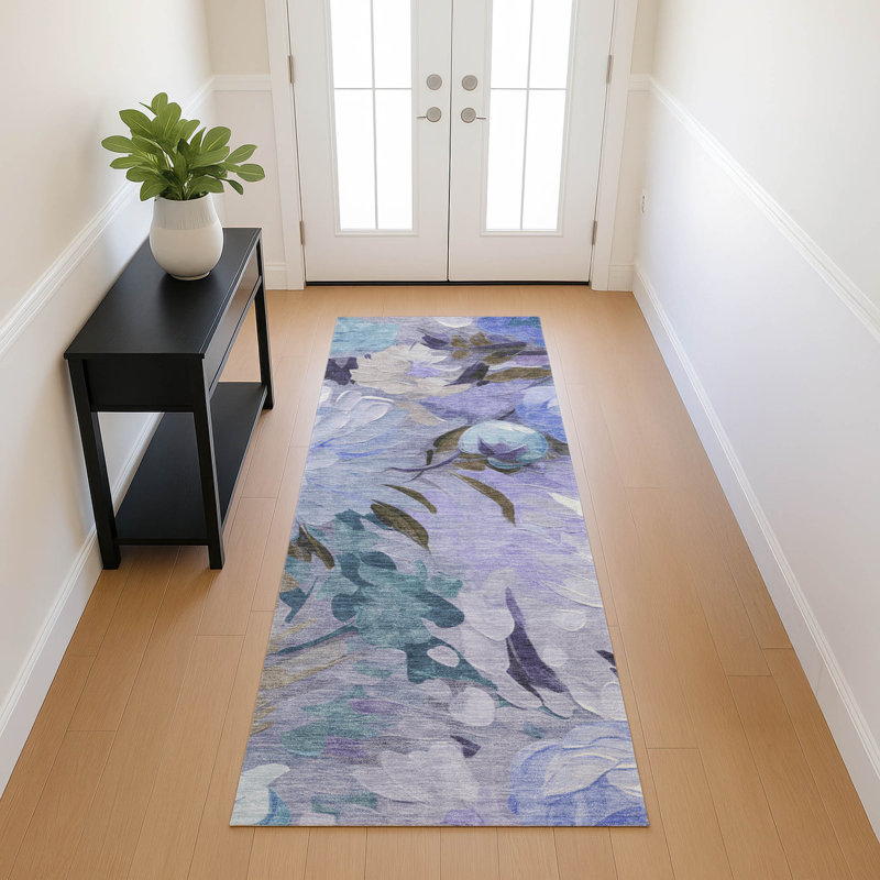 Machine Washable Indoor/Outdoor Howle ACN2264 Floral Rug, Runner 2'3" x 7'6"