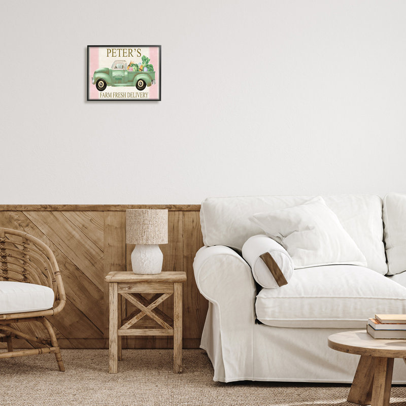«Farm Fresh Livraison Sign», par Rust Art, Giclée encadrée noir minuit, H 11 po x l 14 po x P 1,5 po