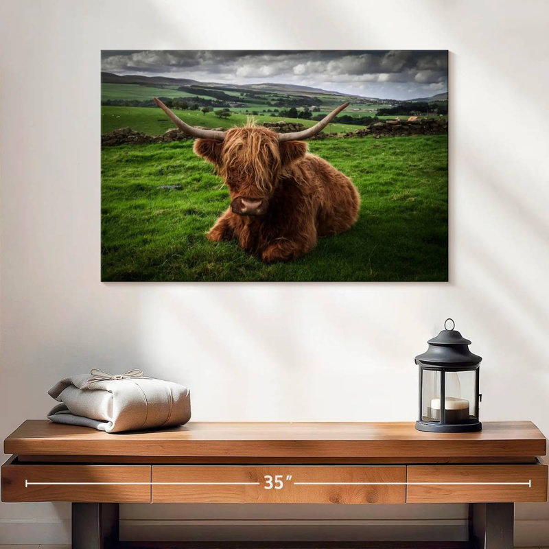 Brampt Mellow Highland Cow, 8" H x 12" W