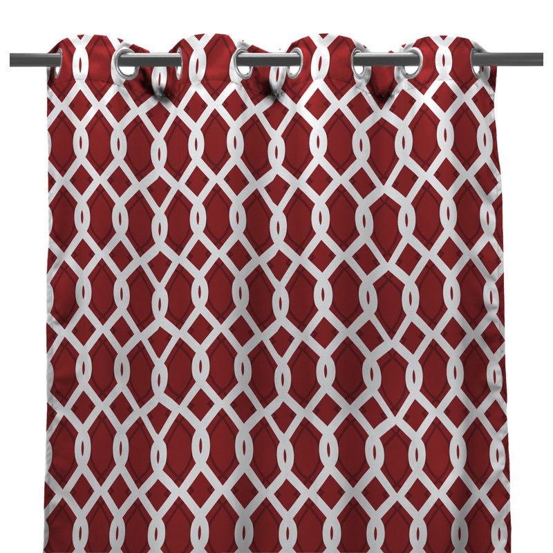Stripe 54" x 96" Grommet Semi-Sheer Outdoor Curtain Panel, Solid Navy, 54" W x 84" H