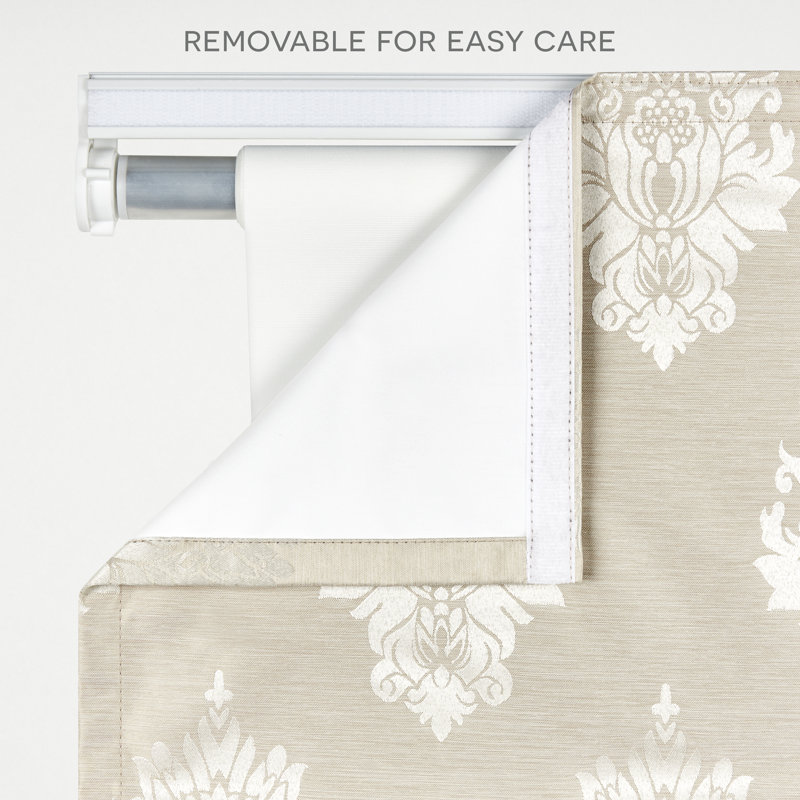 Natural Damask Cordless Blackout Roman Shade