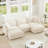 Slipcovered U Shape Sectional Deep Seat Sofa, Comfy Cloud Couch With Modular Design And Removable Covers For Living Room, Apartment-1837909444
