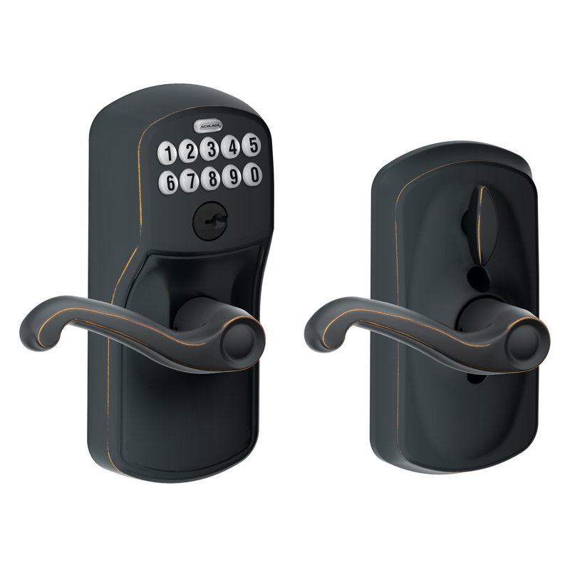 Flair Keypad Lever with Plymouth Trim, Aged Bronze