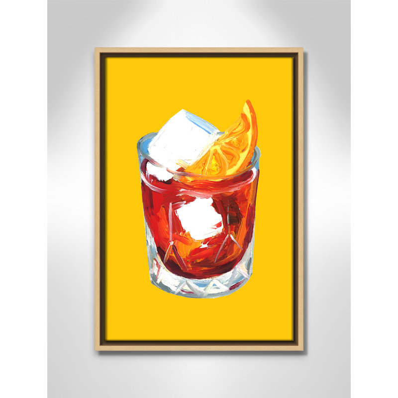 Imprimé jaune Negroni par Straker, H 19,5 po x l 13,5 po, Flotteur naturel