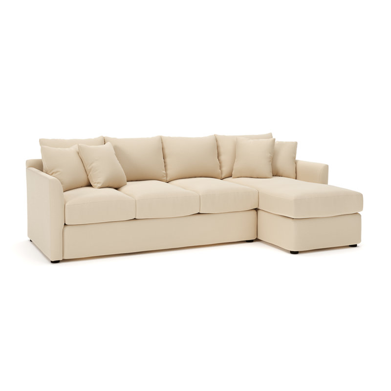 Cecelia Upholstered Sectional, Right Hand Facing, Canvas Flax Sunbrella® Canvas
