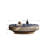 Modern Oval Coffee Table with Sapphire Top and Leather Veneer drawer, Base