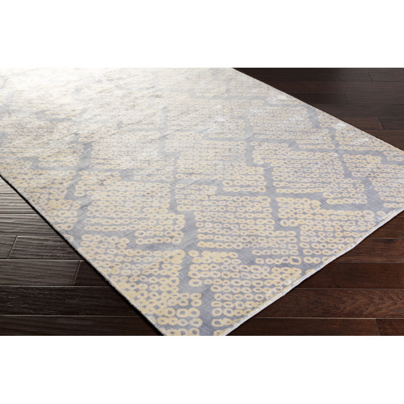Tapis ivoire / gris tissé à la main Villa Court, Rectangle 8 pi x 11 pi