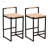 Set Of 2 Water Hyacinth Woven Bar Stools With Back Support For Comfortable And Stylish Counter Height Seating, Bar Stool-435581630