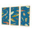 «Whirling Boho Feathers of Blue», reproduction de cadre flottant sur toile 3 pièces-1643535103-1643535102
