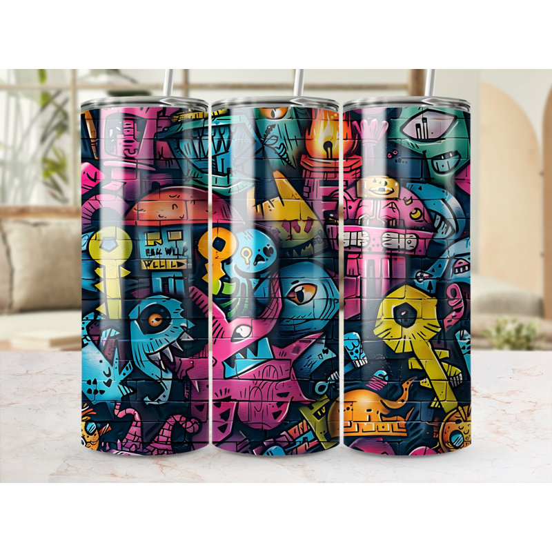 Choose Handmade Tumblers 591ml Vacuum Insulated Stainless Steel (18/8) Travel Tumbler with Straw