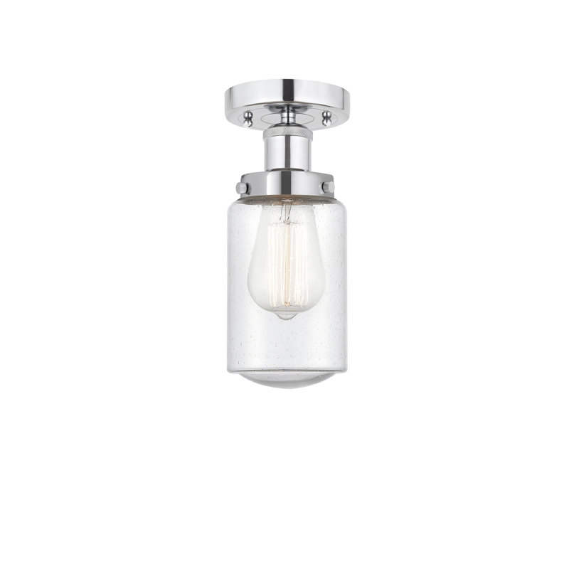 Plafonnier semi-encastré en verre Erkson, Bullé, Chrome poli