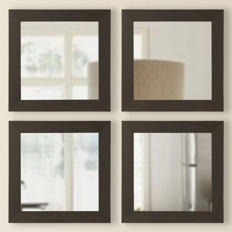 Ensemble de 4 miroirs modernes et contemporains, Noyer noir