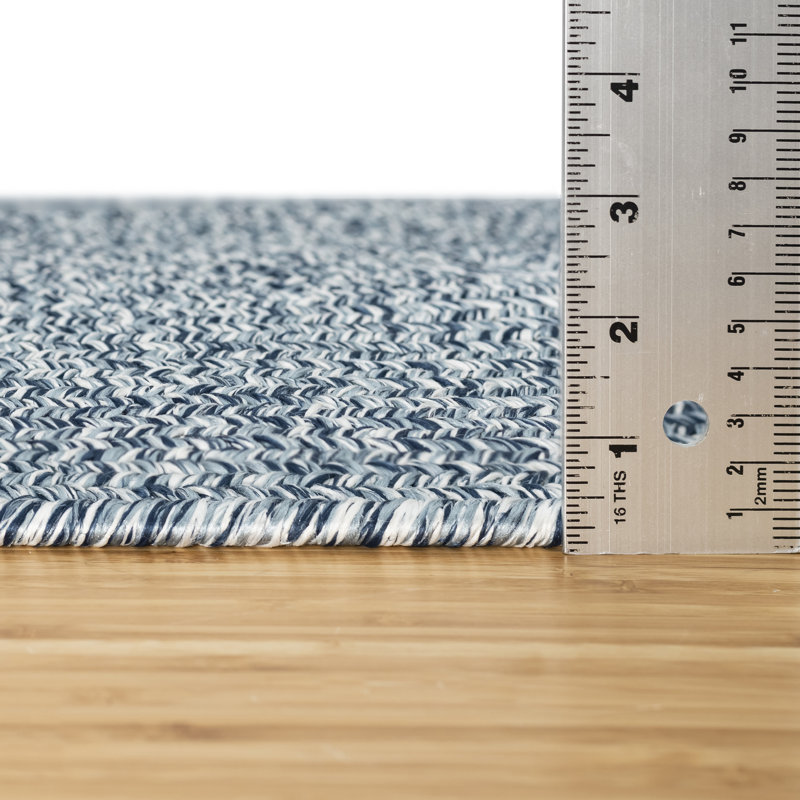 Indoor/Outdoor Braided Rug Happel Dusty Blue Rug, Runner 2' x 8'