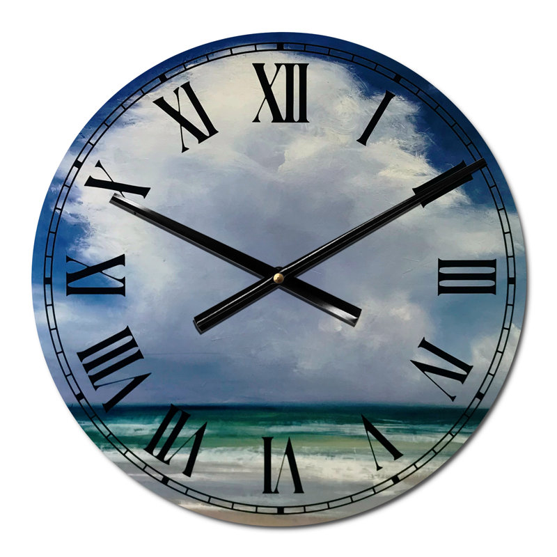 Beach Clouds II - Traditional Wall Clock, Small