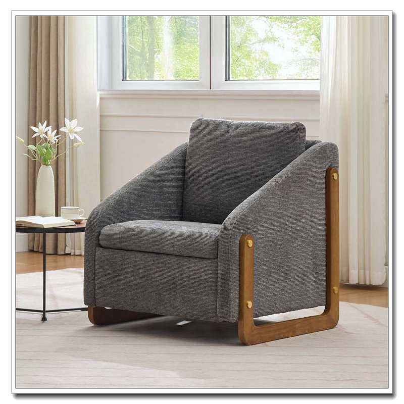 Fauteuil rembourré Chenille, Gris