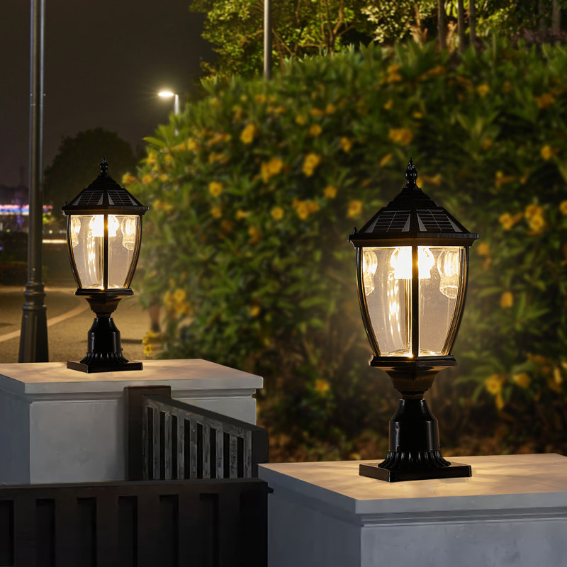 Lanterne d'extérieur à DEL noire à énergie solaire, lampe décorative suspendue haute de 20 pouces pour patio, terrasse et jardin |  Idée de cadeau