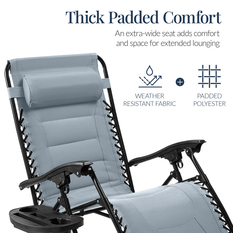 Fauteuil surdimensionné rembourré zéro gravité, Breeze Blue