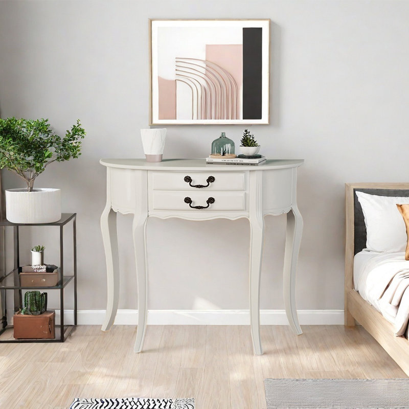 Minimalist Solid Wood Console Table, White, 35.43" H x 39.37" W x 11.81" D