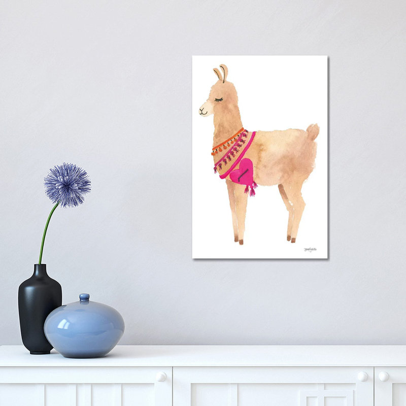 La La Llama IV by Jenaya Jackson - Wrapped Canvas Print, 30.48 cm H x 45.72 cm W