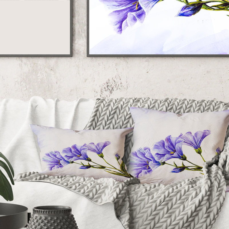 Coussin Blue Wildflowers, 18" x 18"