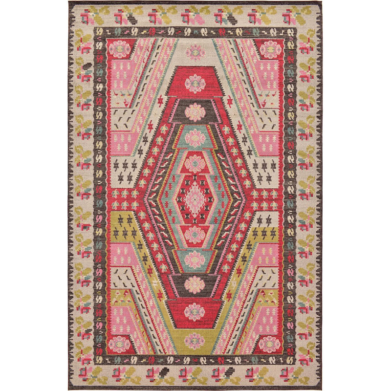 Tapis oriental beige / rouge Beverley, Rectangle 10 pi 6 po x 16 pi 5 po