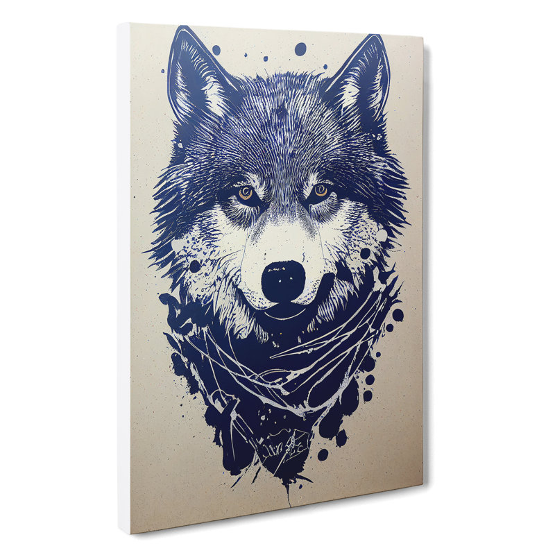 Illustration Of A Wolf - Wrapped Canvas, 76cm H x 50cm W x 3cm D