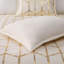 Ensemble de housse de couette à imprimé métallique simple / simple TG avec traitement antimicrobien, microfibre douce et motif géométrique élégant-122460656