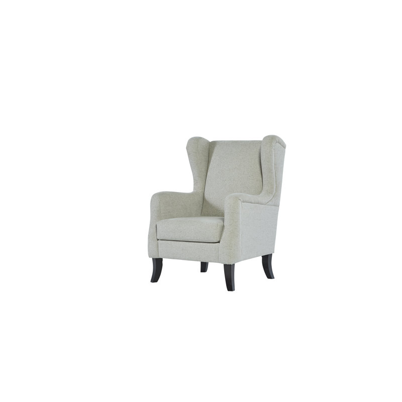 11400 Polyester Wingback Chair, Off White Polyester Blend