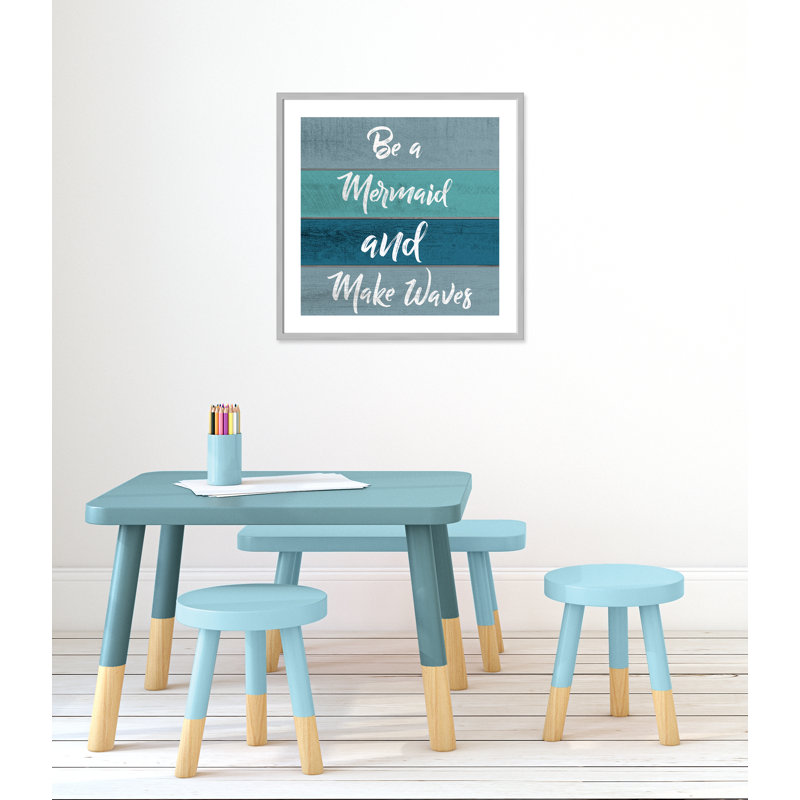 «Be a Mermaid», art, H 27,5 po x l 27,5 po x P 1,19 po, Encadré de boîte argent
