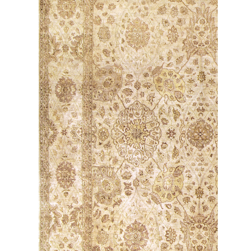 Wool Oriental Area Rug in Cream, Rectangle 8' x 10'