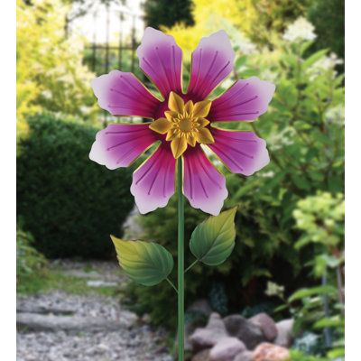 Flower Spinner Stake - Purple