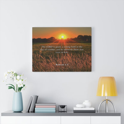 Lord Is Good Nahum 1:7 - Wrapped Canvas Print
