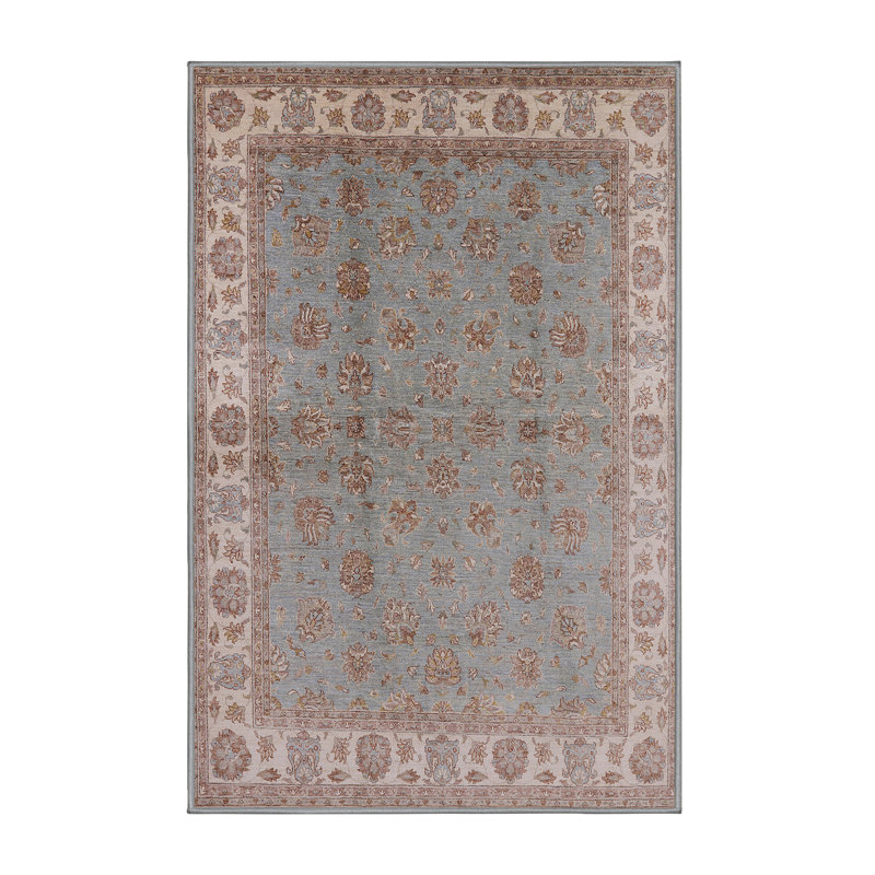 Tapis oriental beige / bleu sarcelle Hovsep, Rectangle 8 pi x 10 pi