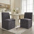 Saugus Swivel Upholstered Dining Chairs with Casters & Storage-116573969