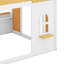 Lit superposé double au-dessus de double pour enfants, lit superposé en bois avec tablettes de rangement, fenêtre et portes, cadre de lit maisonnette-2052997001