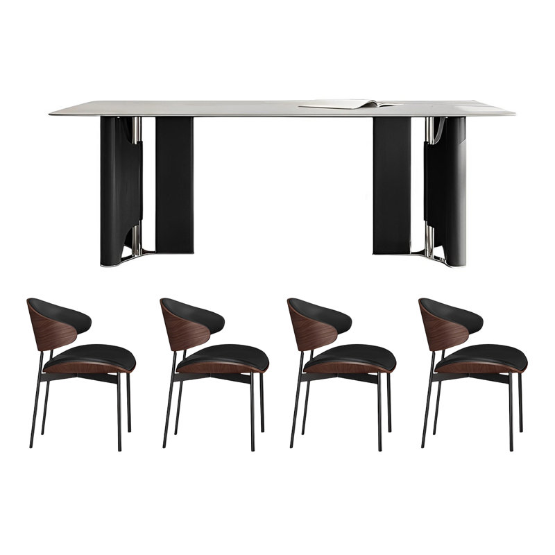 Ensemble de table rectangulaire moderne avec chaises, H 29,52 po x L 78,74 po x l 39,37 po