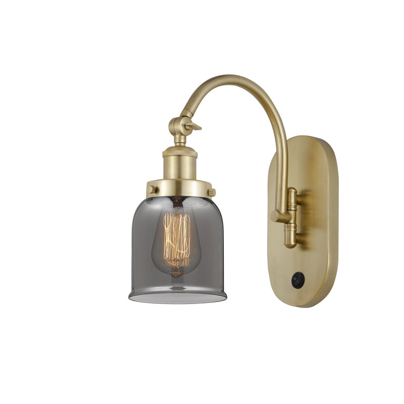 Shauna Swing Arm Sconce, Incandescent, Plated Smoke, Satin Gold